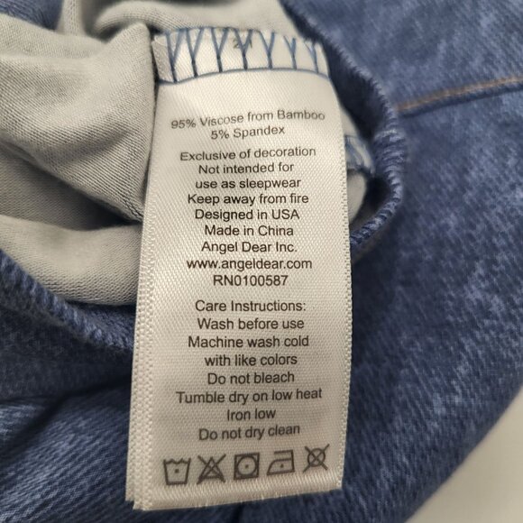 Angel Dear Baby 12-18M Zip One Piece Faux Denim Style Retro Coverall Jumpsuit - Picture 5 of 5